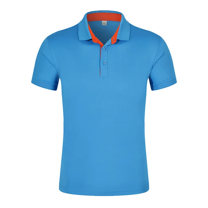 Summer men's casual T-shirt advertising logo blouses beads cotton lapel short sleeves work clothes wholesale | Мужская одежда