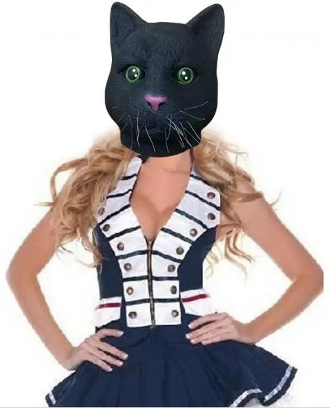 Черная Новинка Роскошная натуральная латексная резиновая полноразмерная маска