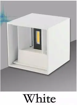 White Body Современный краткое Cube Регулируемый поверхностного монтажа 7 W светодиодный настенный светильник Открытый Водонепроницаемый IP65 Алюминий стены освещение садовые лампы бра - Цвет абажура: White Body