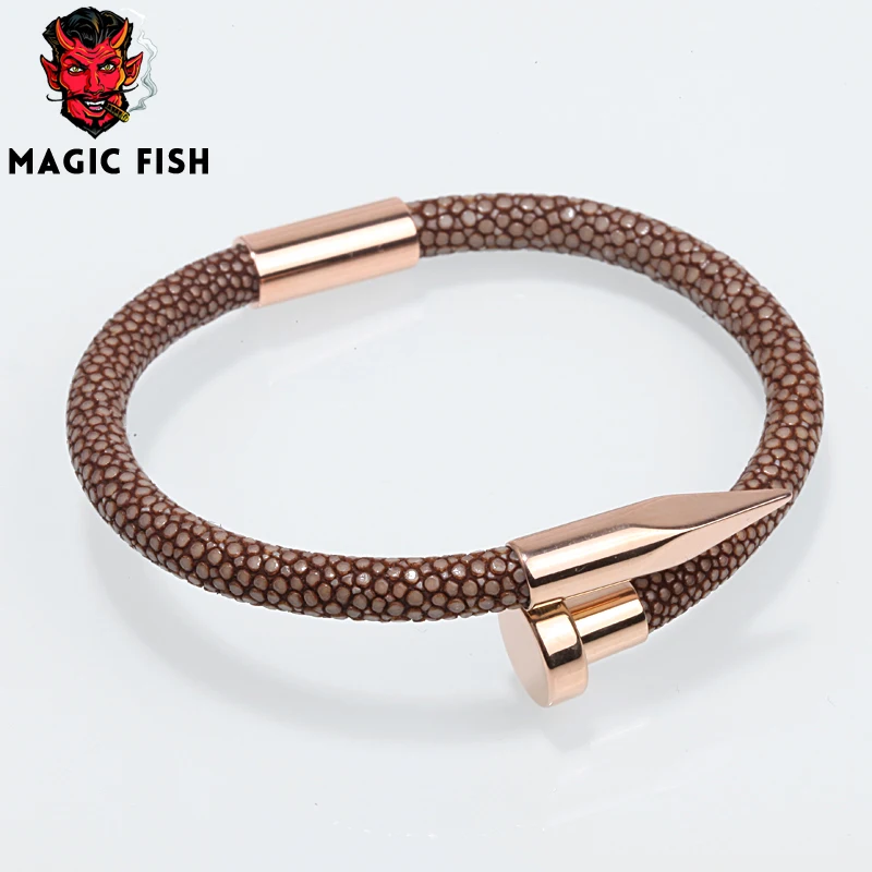 Браслет Magic Fish Stingray из натуральной кожи мужской браслет с подвеской титановой