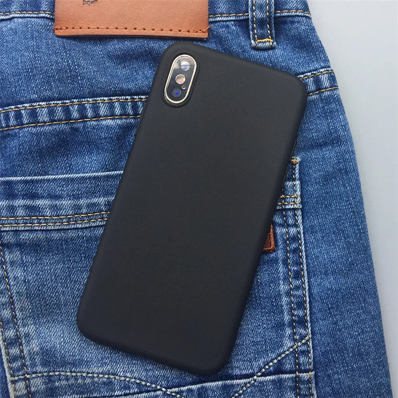 DK-he Белый черный матовый чехол для iPhone 11 Pro Xs Max XR X 10 5 5S SE 6 6S 7 8 Plus мягкая задняя крышка из ТПУ для iPhone 7 Plus чехол для телефона - Цвет: DK-he