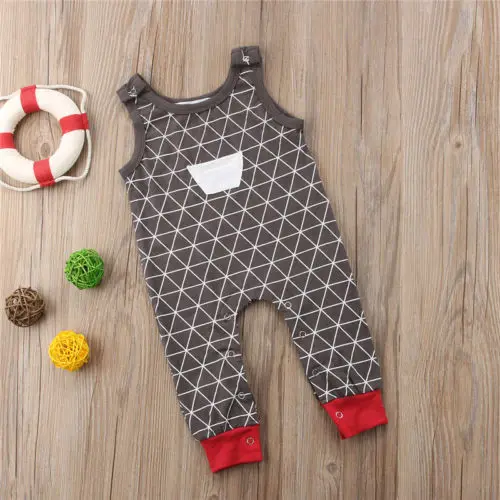 2018 летний детский комбинезон милый без рукавов для новорожденных мальчиков и