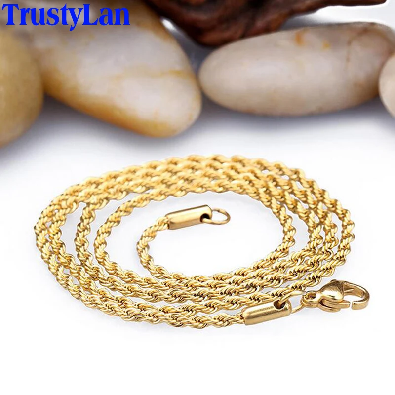 Женское Ожерелье-цепочка TrustyLan Золотистое Ожерелье из нержавеющей стали без