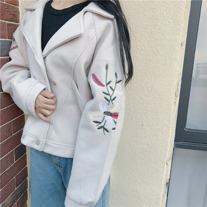 Женское Короткое шерстяное пальто в стиле преппи Женская куртка с ручной