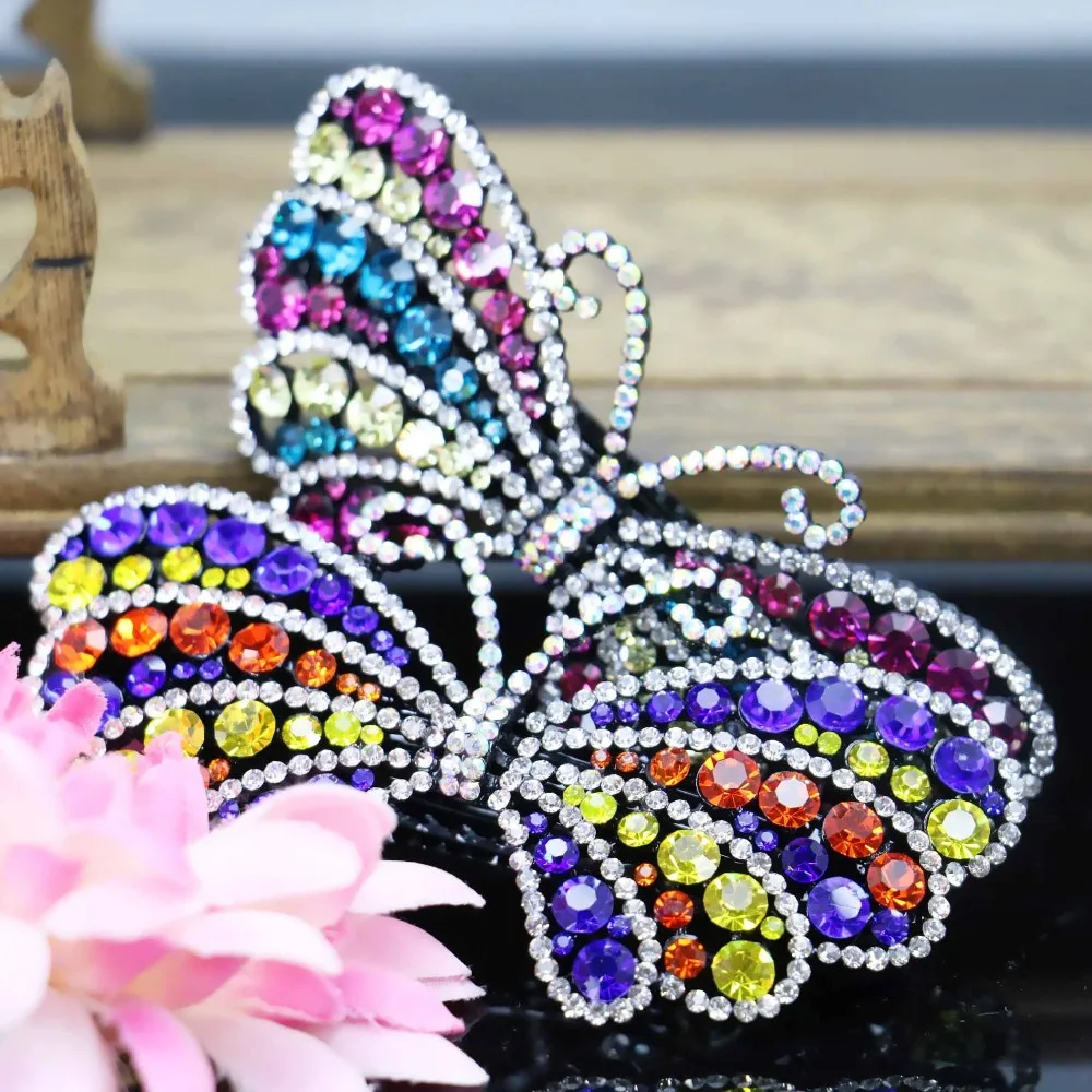 Повязка на голову с бабочкой 43*90 мм свадебная повязка хрустальные стразы заколки