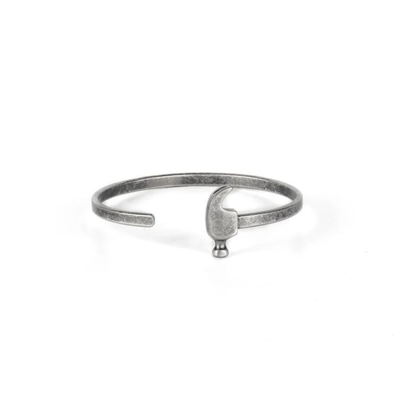 Vintage Stainless Steel Bracelet Men Punk Hip Hop Tool Shape Hammer Cuff Bangles Bracelets Women Couple pulseiras masculina | Украшения и