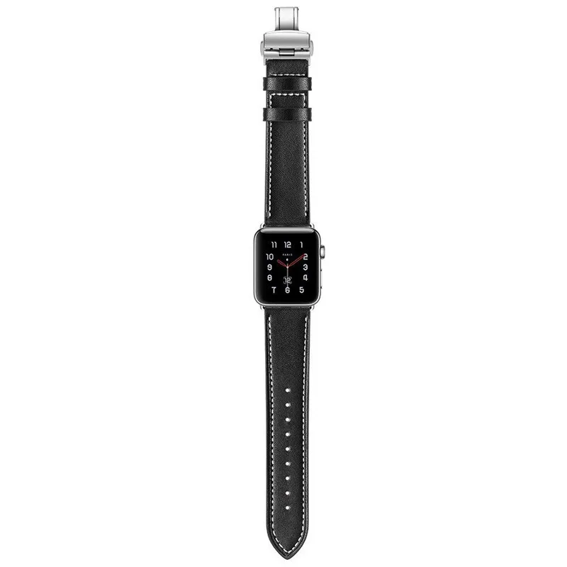 Для Apple Watch Band 38 мм/40 мм/42 мм/44 мм пояса из натуральной кожи полосы петли Ремешок Браслет Бабочка Пряжка для iWatch 4/3/2/1