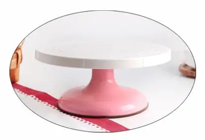 pink RSCHEF 1 шт. инструмент для выпечки торт ко дню рождения крепится на поворотном столе для противоскользящего поворотного стола монтируется Спот торт проигрыватель - Цвет: pink
