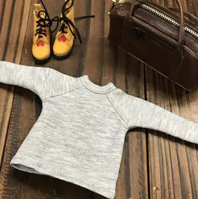 grey 6 цветов,, 30 см, цветная футболка Blyth с длинными рукавами, подходящая одежда(blyth, pullip, barbi, azone, kurhn, 1/6 Doll) DC035 - Цвет: grey