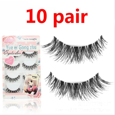 10 пар Накладные ресницы ручной работы натуральные прозрачные ресницы для макияжа Черные Накладные ресницы накладные ресницы - Длина: 10pair style 5