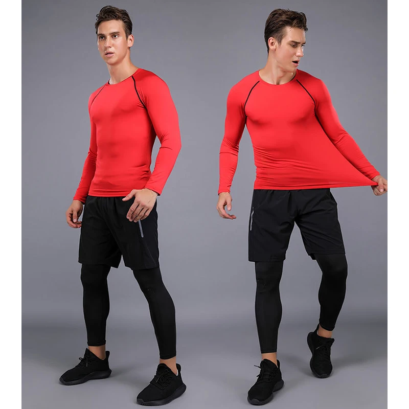 Мужская быстросохнущая футболка Toppick с длинным рукавом и принтом Rashgard фитнес