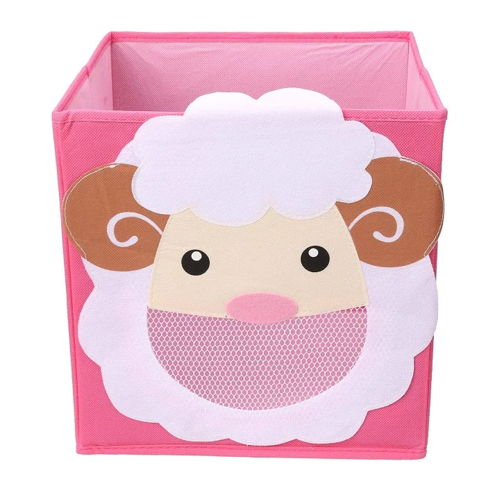 Sheep Новая Складная Нетканая детская корзина для хранения игрушек коробка-3D Мультяшные животные детские игрушки сундук и шкаф Органайзер книга коробки для одежды - Цвет: Sheep