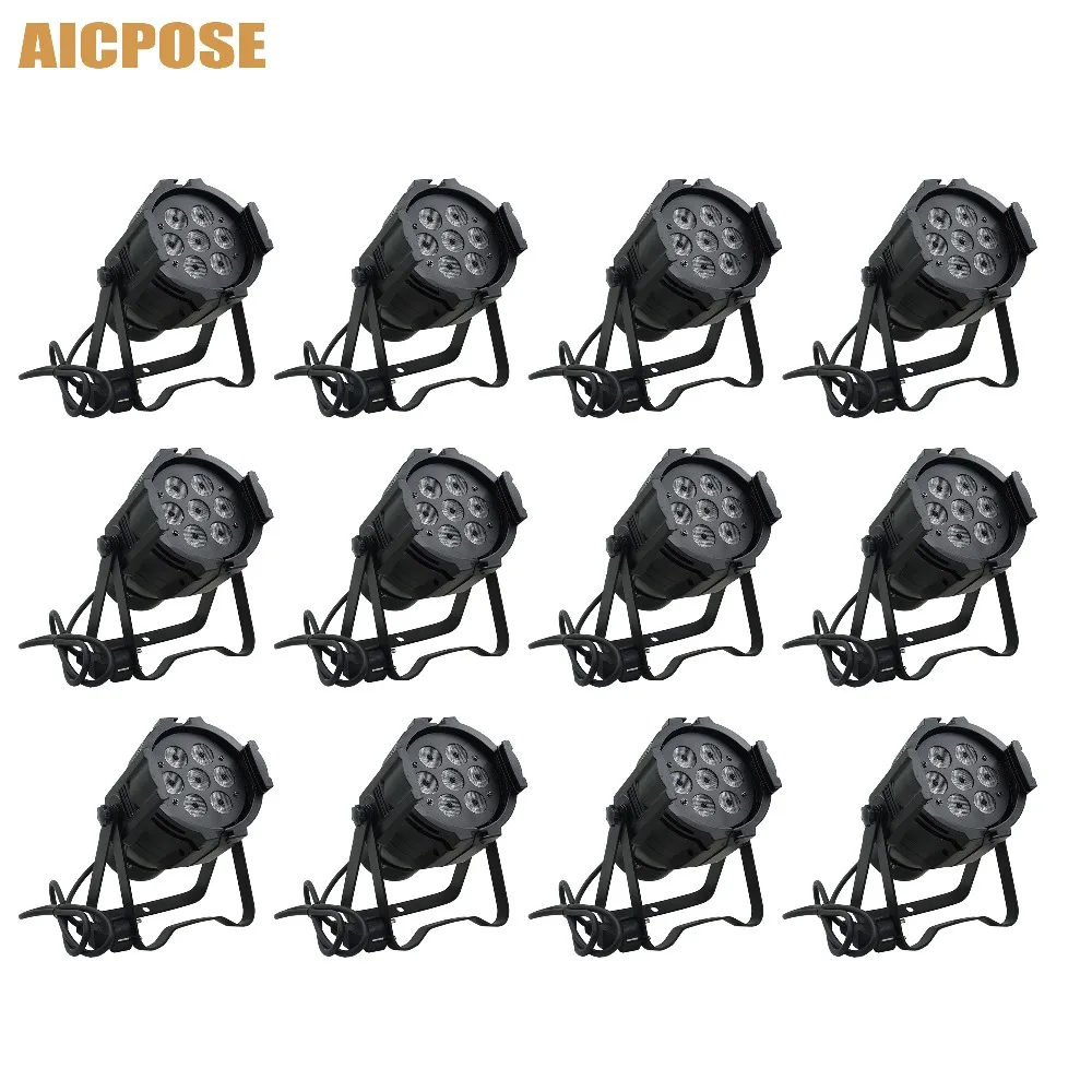 

12pcs/lots Mini 7x10W 4in1 5in1 6in1 Led Par Light Aluminum 7*10w Staining light Use for Show Wedding Party Stage Light