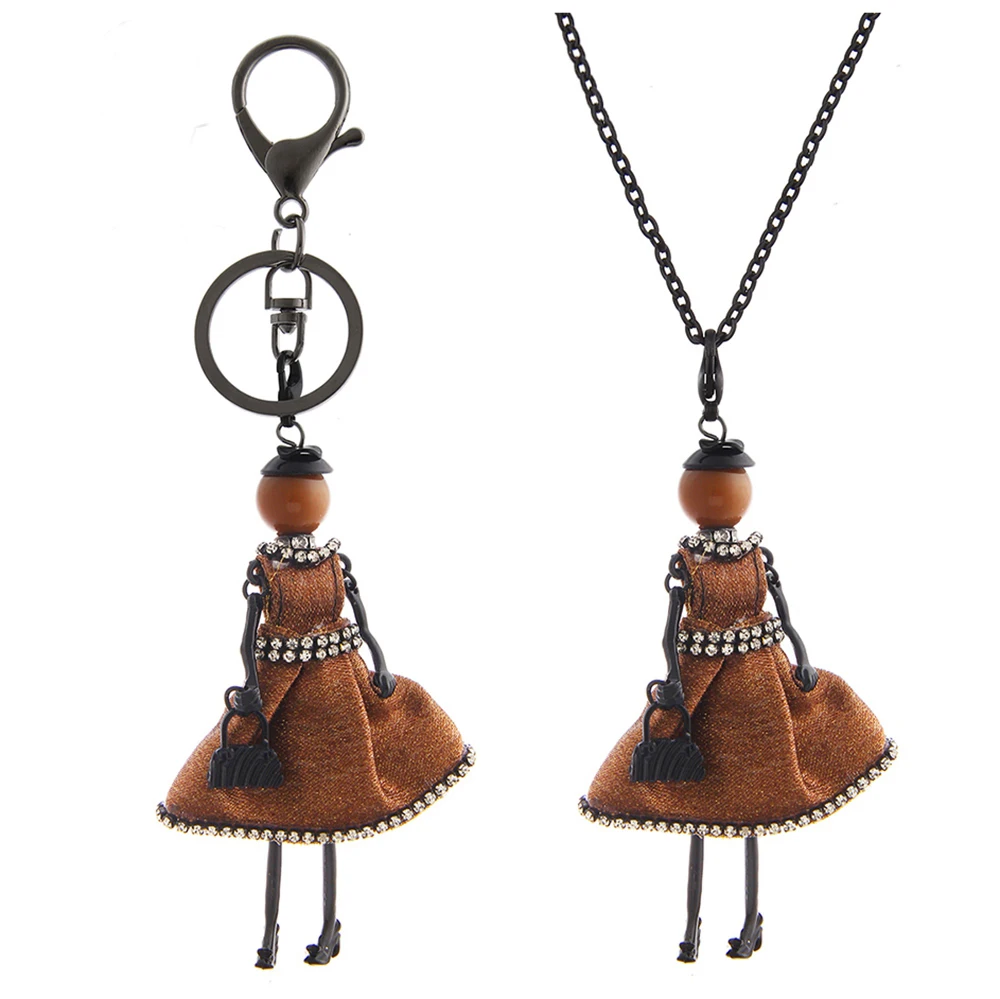 Новые модные прекрасные ткани платье куклы Цепочки и ожерелья брелок Для женщин