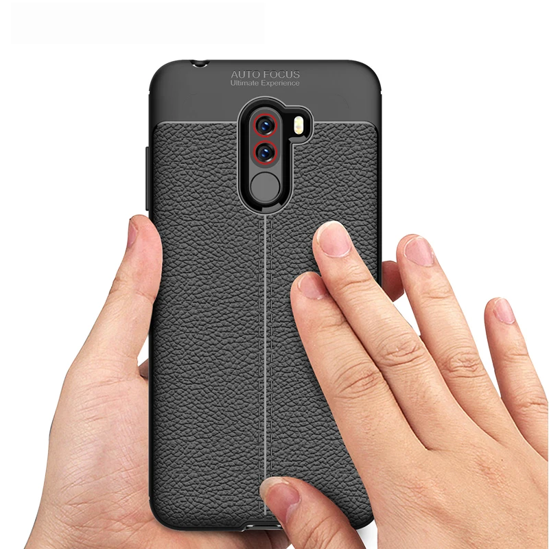 Чехол для Xiaomi Pocophone F1 Vpower Lichee противоударные мягкие чехлы из ТПУ телефонов на
