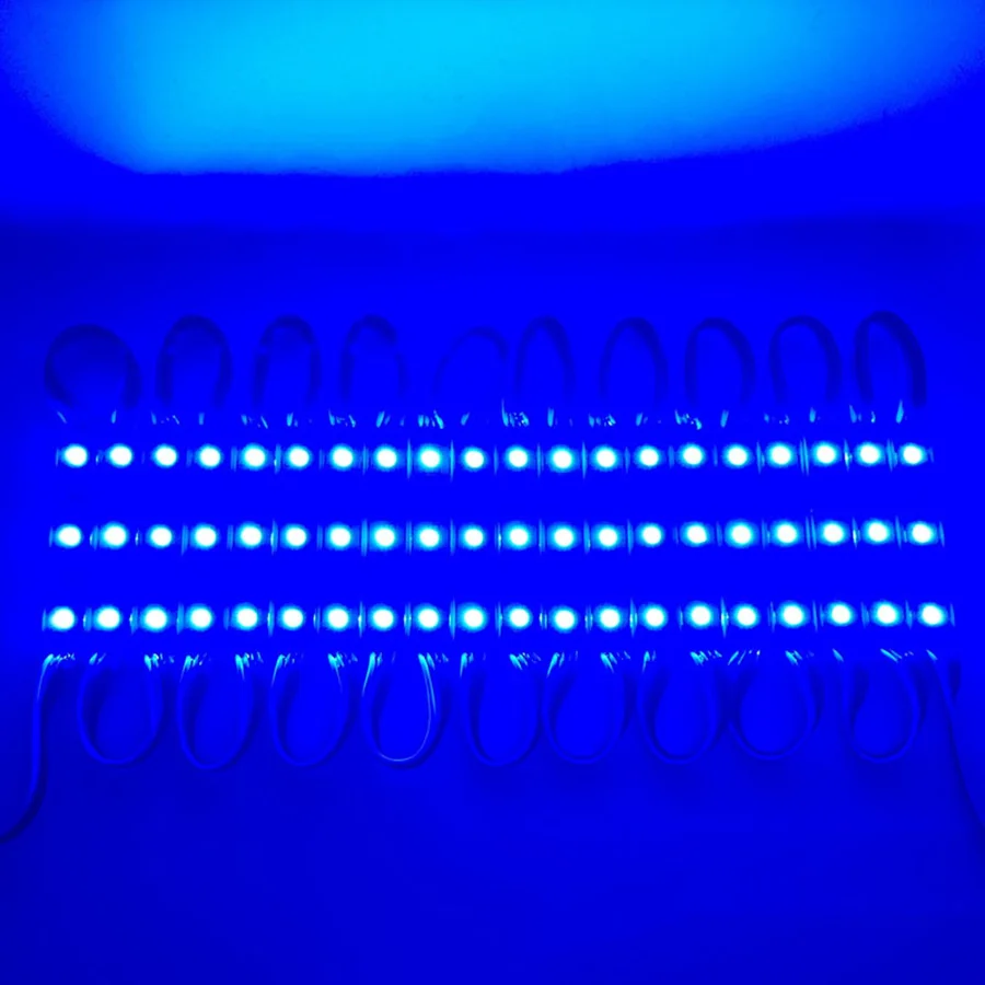 50 шт./лот RGB светодиодные лампы модуля DC12V 5050 3 светодиода IP65 водонепроницаемая