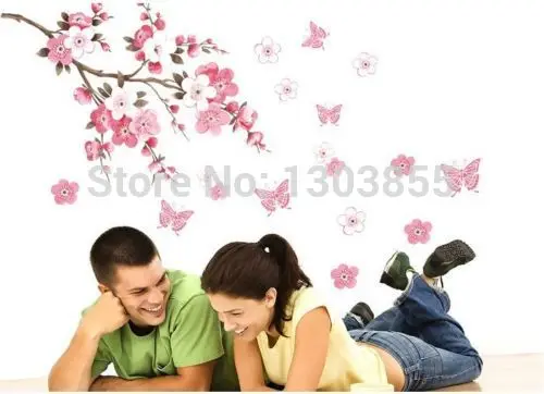 Цветок сакуры спальня комната Виниловая наклейка искусство сделай сам домашний