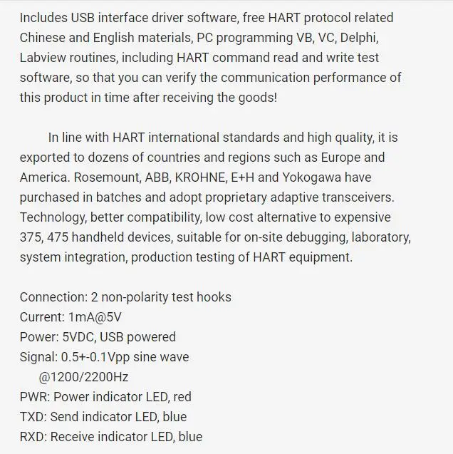 1,5 м ESH232U USB HART модем HART протокол конвертер портативный HART модем