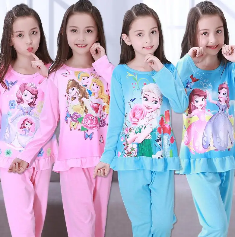 Новый комплект одежды для сна детей на весну осень милые детские пижамные