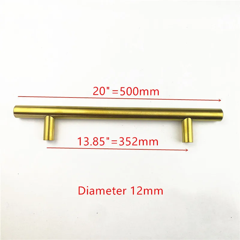 hole spacing 352mm Диаметр 12 мм золото нержавеющая сталь кухонный шкаф дверные ручки выдвижной ящик ручки "~ 24" - Цвет: hole spacing 352mm