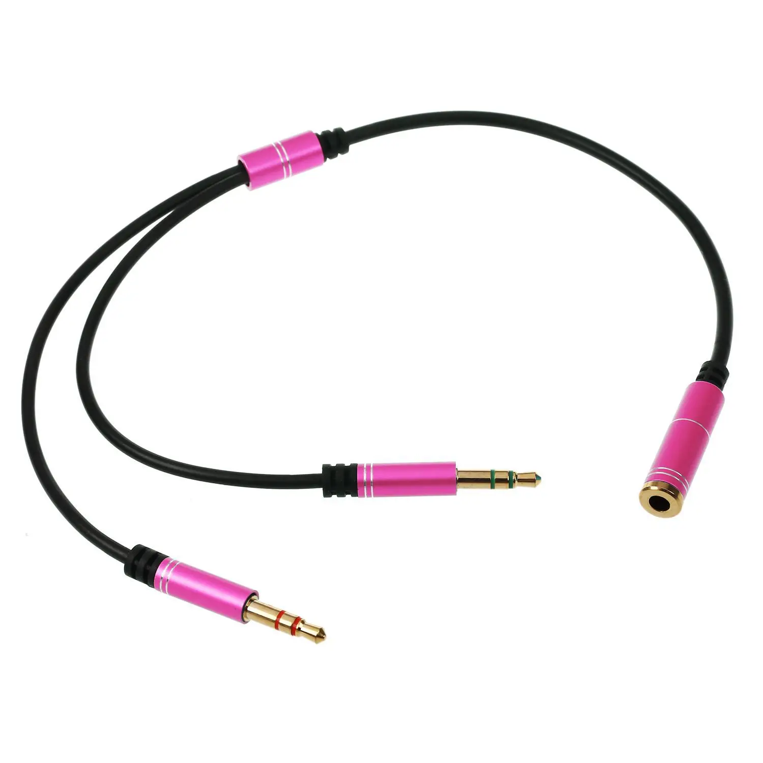 HOT 3.5mm Аудио Микрофон Y сплиттер кабель адаптер для наушников розовый красный|y