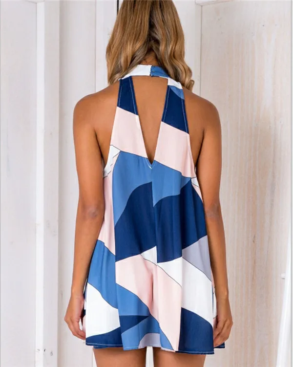 2021 AliExpress печати платья для женщин с лямкой на шее Европейская Новинка Висячие