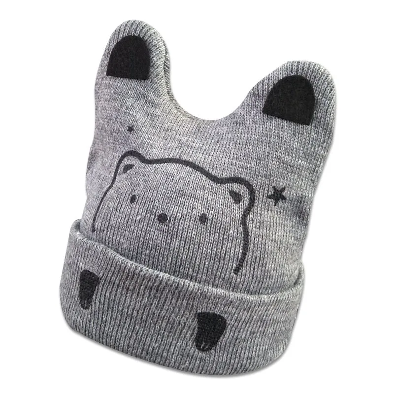 Новая Осенняя вязаная шапка для маленьких мальчиков и девочек зимняя теплая