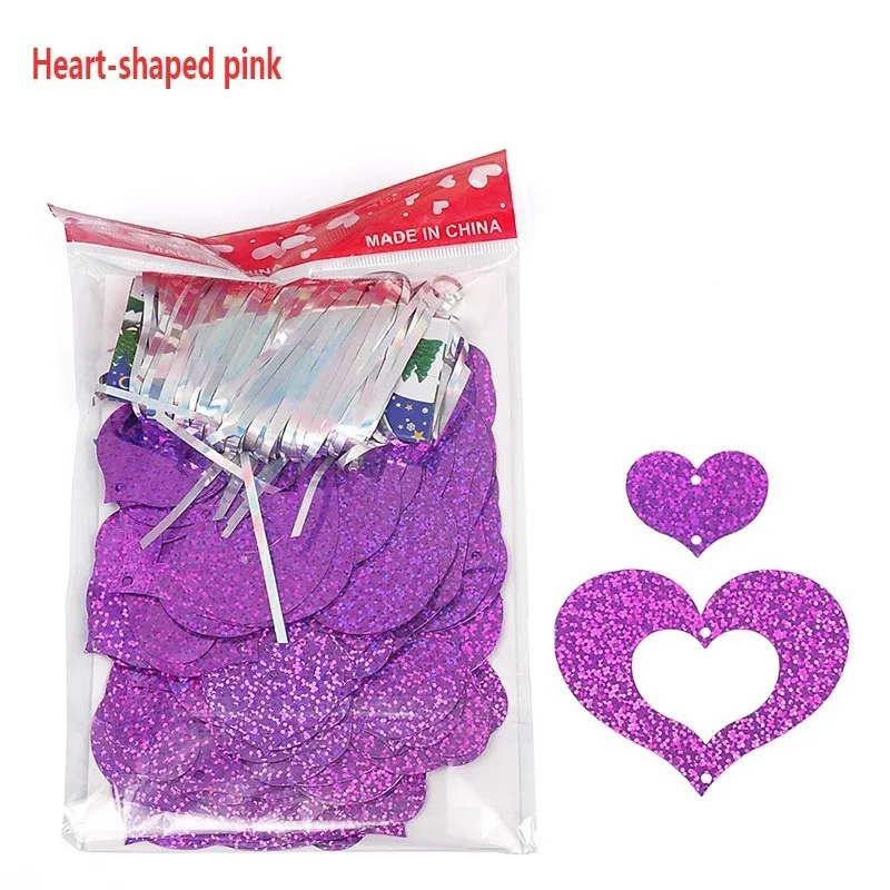 Heart-shaped Pink DIY свадебное украшение блестки подвеска в виде шара в форме сердца звезда дельфины Дети День рождения холостяк курица ночь аксессуары - Цвет: Heart-shaped Pink