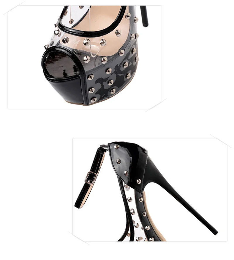 Пикантные женские туфли с открытым носком на высоком каблуке; женская обувь на платформе; женская обувь для вечеринок; модные туфли-лодочки на очень высоком каблуке 16 см; TB068