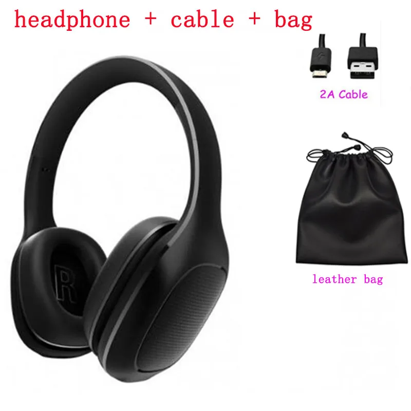 add bag and cable Xiaomi Mi Bluetooth беспроводные наушники 4,1 версия Bluetooth наушники aptX 40 мм динамическая ПУ гарнитура для мобильных телефонов игр - Цвет: add bag and cable