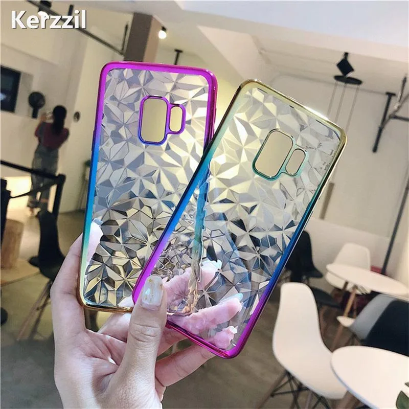 Kerzzil Gradient Jelly Plating Soft TPU Cover Phone Case For Samsung Galaxy S9 Note 8 S8 Plus J3 J5 J7 2017 J2 Pro J4 J6 A6 2018 |
