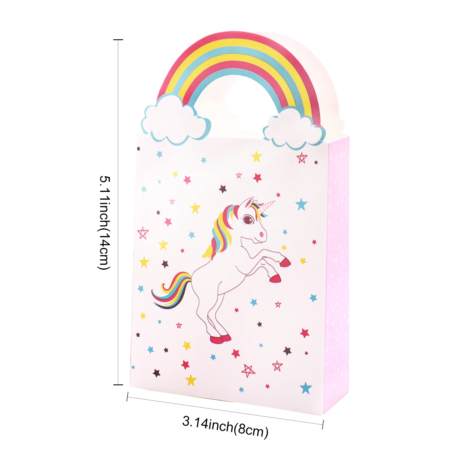 10 шт бумажный единорог Радуга ручка Подарочная сумка для печенья закусок конфеты