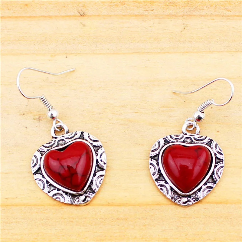 Кулон Сердце Красный камень Ювелирные наборы Цепочки и ожерелья Браслет Серьги