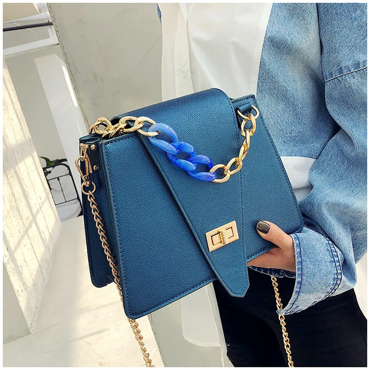 Ladies Bag Cover Arrow Lock Chain Shoulder New Korean Simple Fashion Women Messenger Square Designer Leather Bolsa Feminina