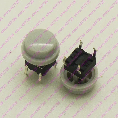 Switch grey cap dip 10 шт. 6*6*10,3 мм с круглой крышкой 4PIN DIP& SMT Мгновенный Такт Кнопка Верхняя квадратная головка тактические ключи переключатель мини кнопка - Цвет: Switch grey cap dip