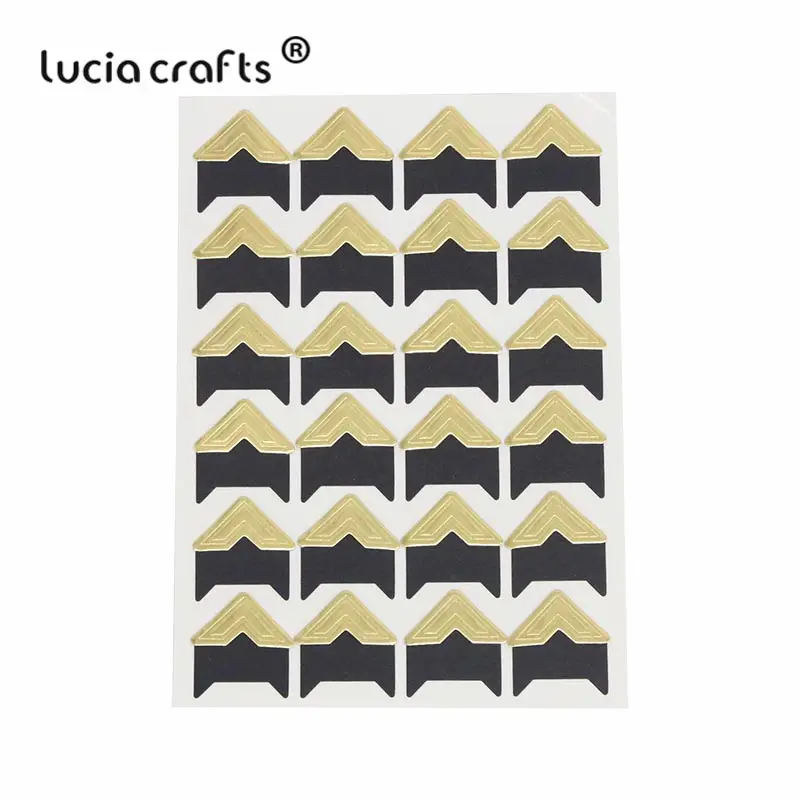 Lucia crafts(1 лист = 24 шт Угловые наклейки) Бумага для скрапбукинга DIY свадебный фотоальбом рамка Декоративные наклейки I0509 - Цвет: Gold 1sheet