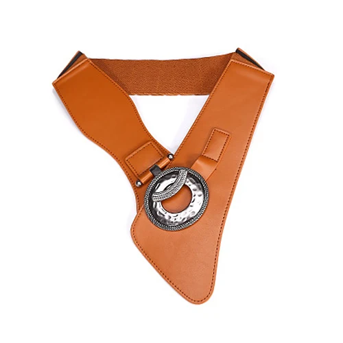 2303B2brown Catelles широкий металлический интерлок Пряжка для женщин s эластичный пояс на талии Cinch эластичные кожаные широкие ремни для женского платья широкие пояса 2303 - Цвет: 2303B2brown