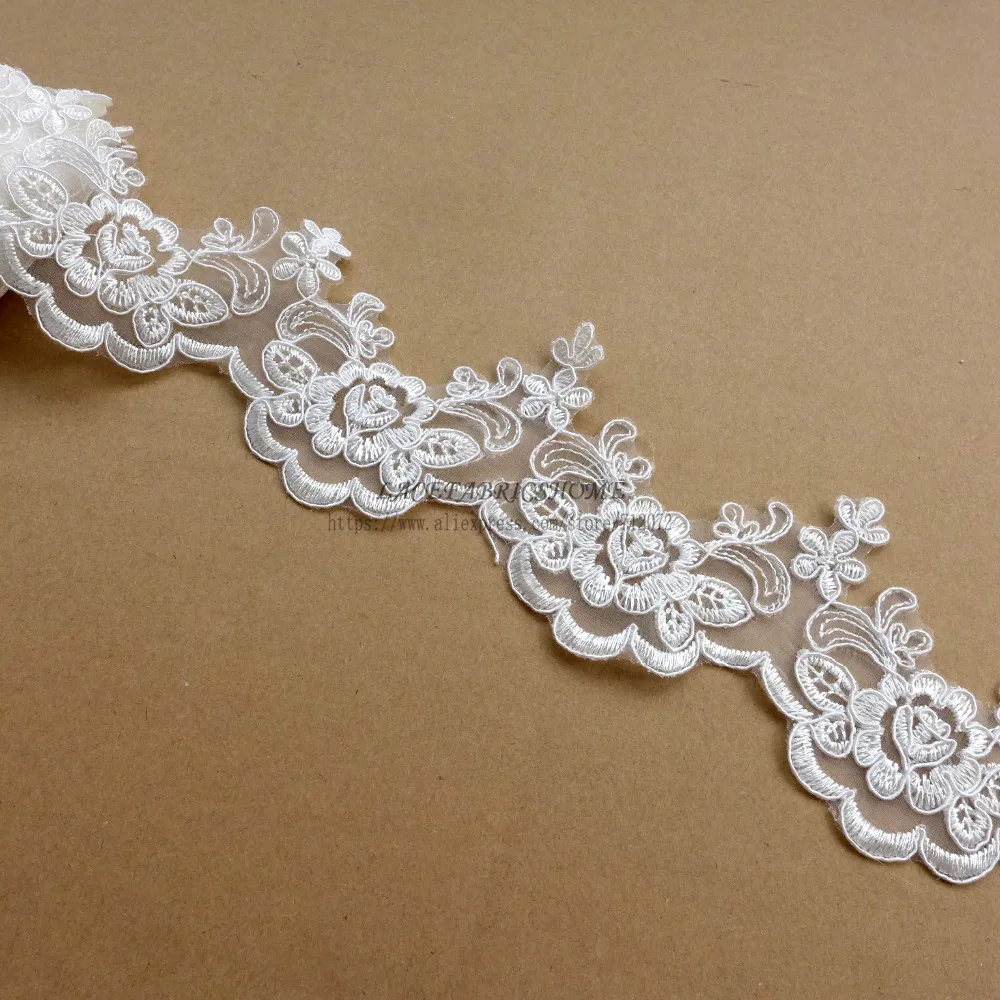 La Belleza белое свадебное платье с кружевной отделкой 5 ярдов ширина 6 см|lace yard|white