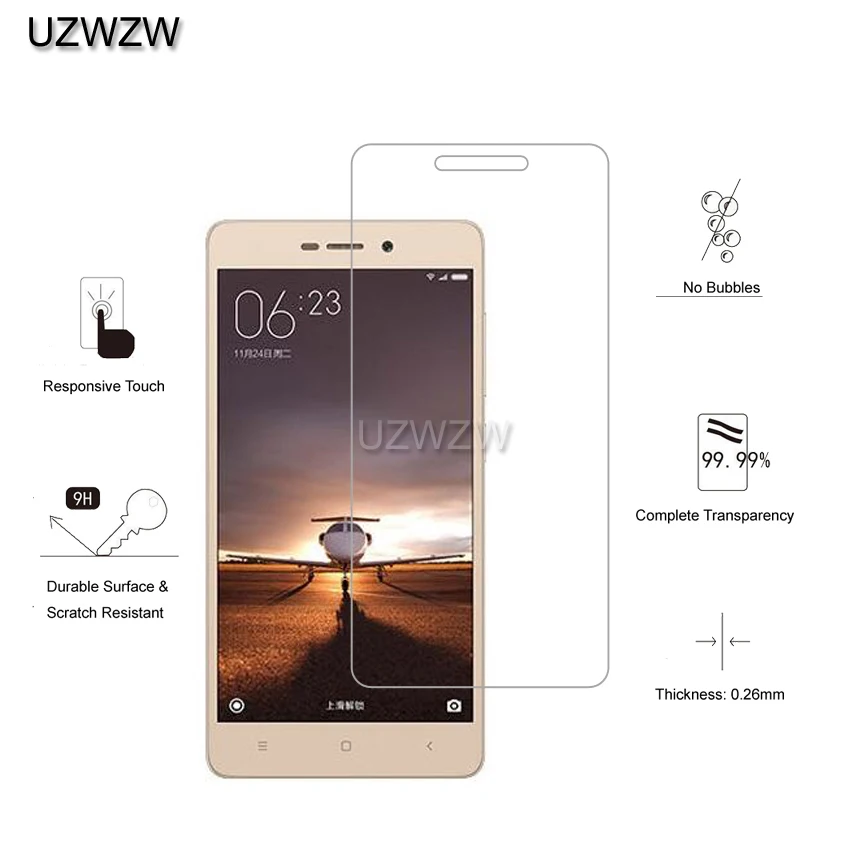 2 шт стекло для Xiaomi Redmi 3/Redmi 3 s/Redmi 3 Pro Premium 2.5D 0,26 мм Закаленное стекло Защитная пленка, стекло