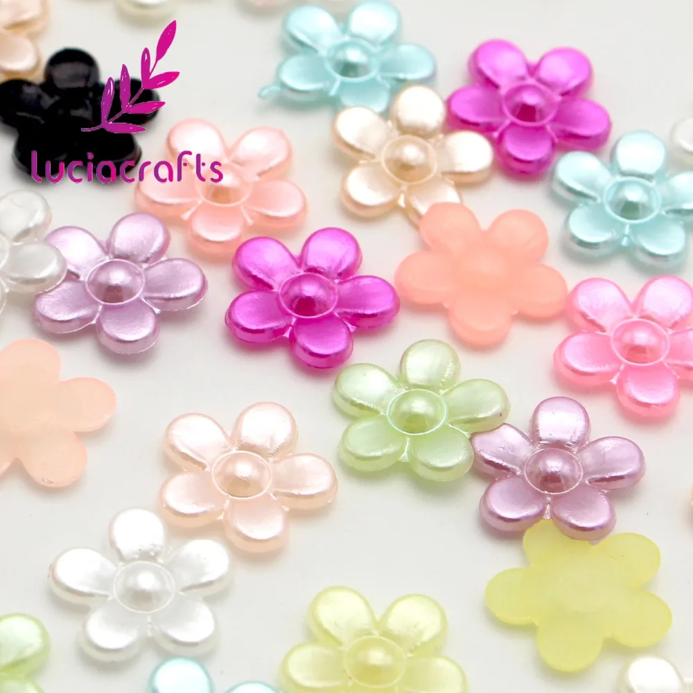 Lucia crafts 12 мм ABS искусственный цветок Flatback смешанные цвета для скрапбукинга DIY