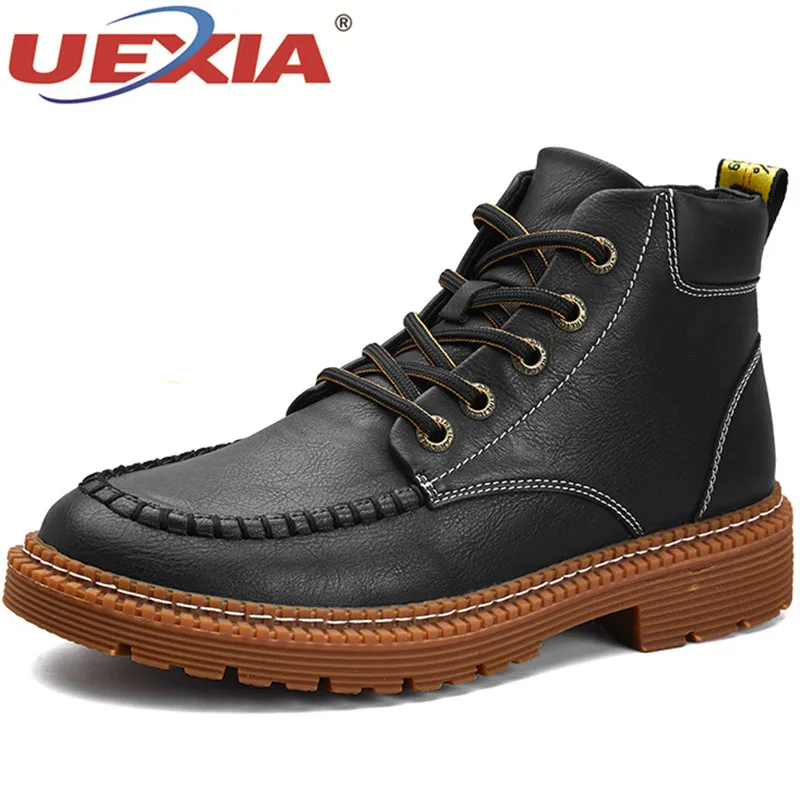 UEXIA обувь Мужские ботинки модные мужские полусапоги зимние мотоботы туфли