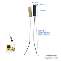 700 2700mhz 3g gsm pcb wifi antenna lte 4g internal antenna with 1 13 cable ipex connector 10pcs batch