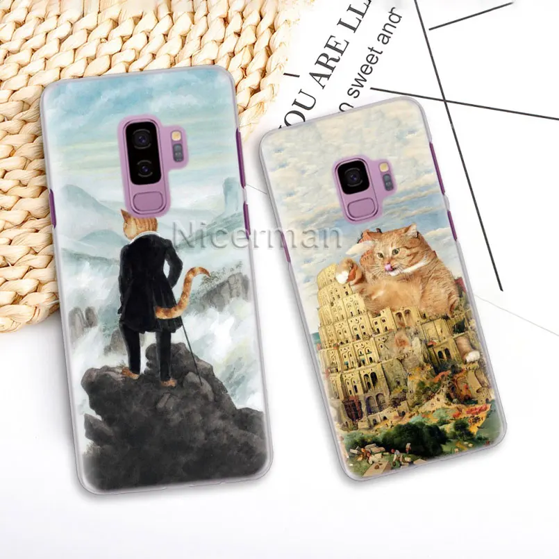 Чехол для телефона samsung Galaxy S10e S10 S8 S9 Plus S6 S7 Edge A40 A50 A70 M20, Забавный чехол с рисунком кота, красочная милая твердая обложка