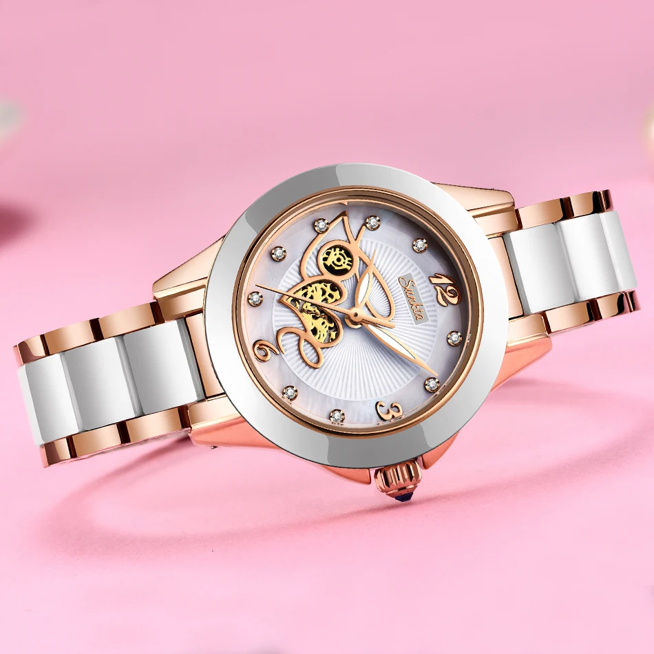 

Relogio Feminino SUNKTA Hot Women Watches Waterproof Top Brand Luxury Watch Women With Ceramics Metal Strap Relojes Para Mujer