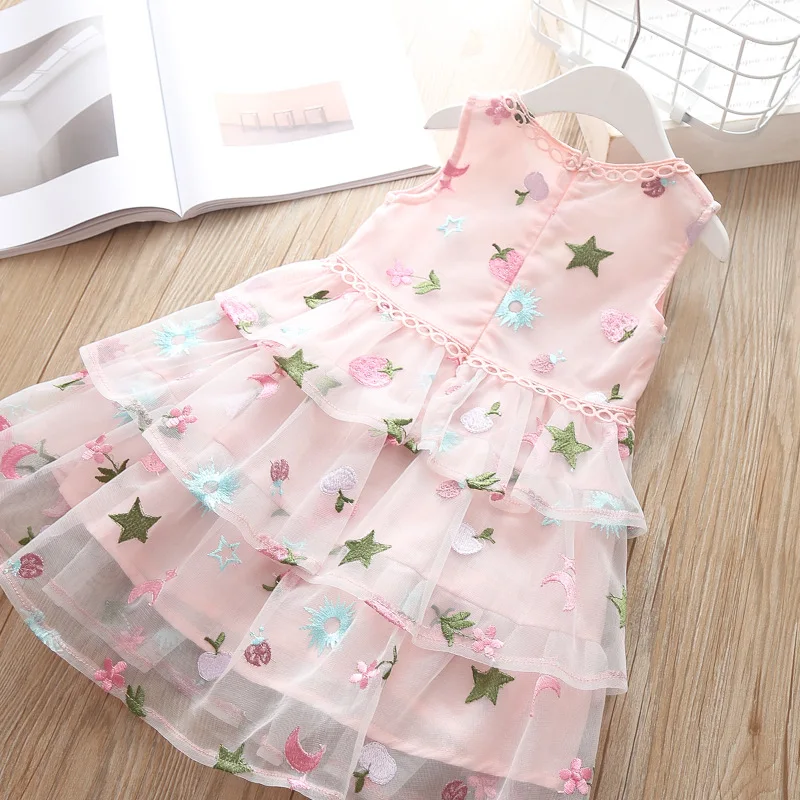 Baby Summer Dress For Girl Kids Sleeveless Clothes Children Girls Floral Princess Wedding Party School Elegant Dresses 3 Years | Детская