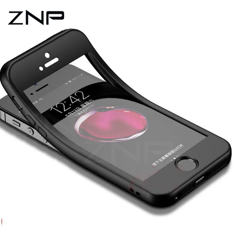 ZNP модный силиконовый, мягкий, телефонный чехол для iPhone 7 6 8 5 5S SE 360 Полное покрытие чехол для iPhone 6 6s 7 8 Plus защита для телефона