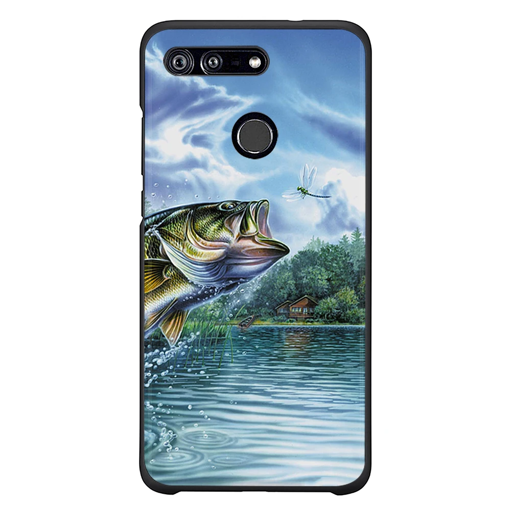 Black TPU Printed Cover for Honor 10 Case Soft Phone 8x 7a Pro 7c Casa Back |