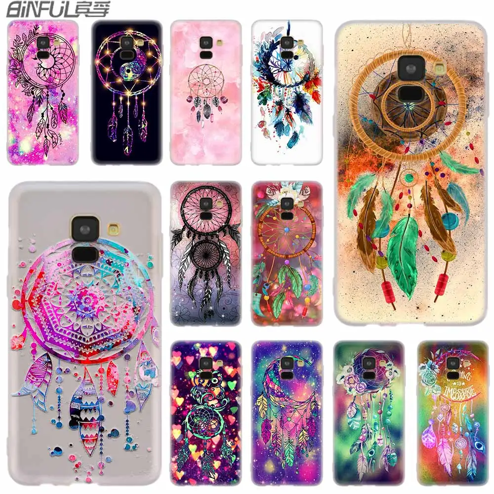 Чехол для Samsung A42 A52 A72 A32 A12 A71 A51 A70 A50 A20 A30 A20S A21S A50S A6 A7 A8 2018 Ловец снов акварельный