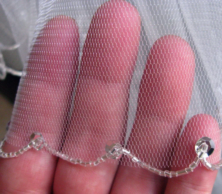 Однослойная Фата с бисером Свадебные платья для невесты оптовая продажа