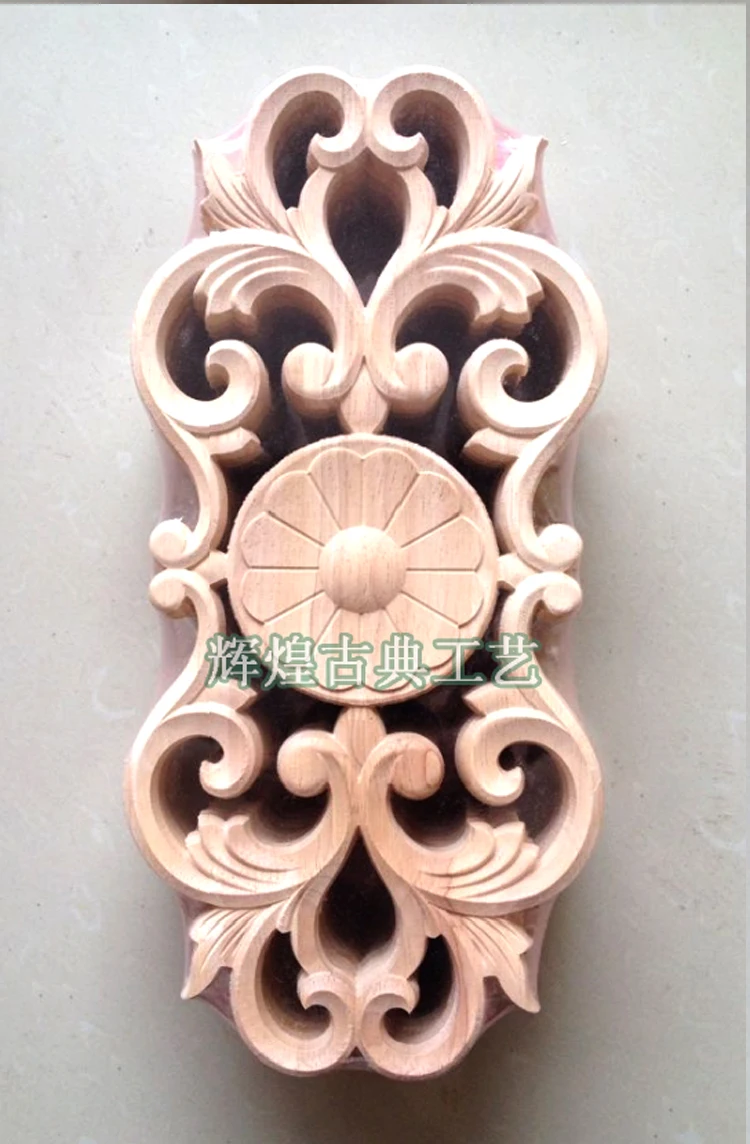 

Dongyang wood carving fashion corners applique gate flower wood shavings carved furniture flower bed home decoration 172